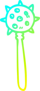 gradient mace weapon cartoon style clip art preview