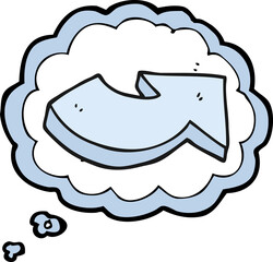 thought bubble cartoon pointing arrow