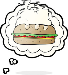 thought bubble cartoon huge sandwich