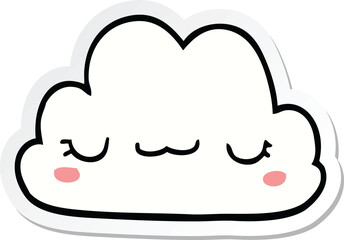 sticker of a cute cartoon cloud
