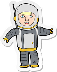 sticker of a cartoon astronaut