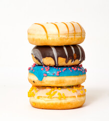Donut with sprinkles, fast sweet food concept