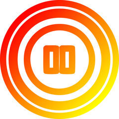 pause button circular in hot gradient spectrum