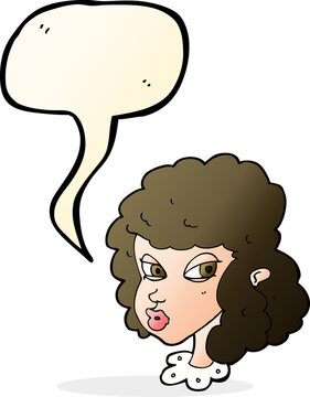 recommend clip art: cartoon suspicious woman with speech bubble