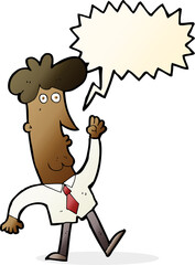 cartoon office man with speech bubble