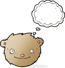 cartoon teddy bear head with thought bubble