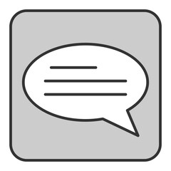 Text message received - icon, illustration on white background, grey style