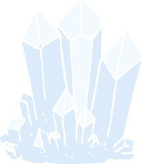 flat color illustration cartoon natural crystals