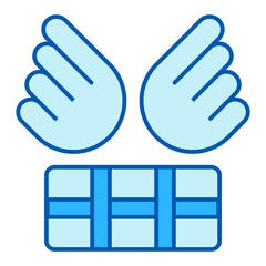 A package with wings to deliver it - icon, illustration on white background, similar style