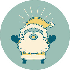 icon of tattoo style santa claus christmas character