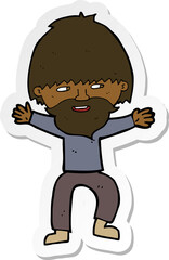 Fototapeta premium sticker of a cartoon happy man with beard
