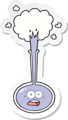 sticker of a cartoon science accident