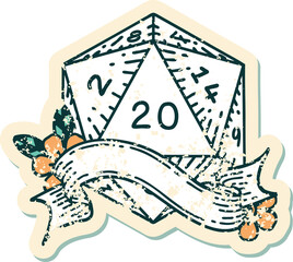 natural twenty D20 dice roll illustration