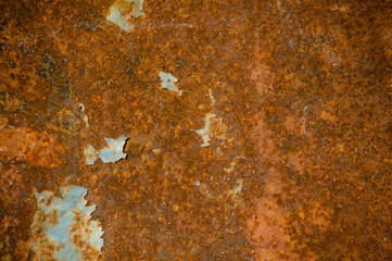 Old rusty zinc fence wall surface grunge, vintage style metal sheet roof for texture and background...