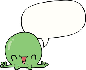 cartoon frog and speech bubble
