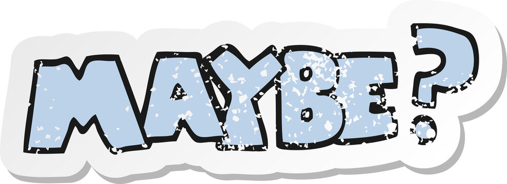 retro distressed sticker of a maybe cartoon symbol
