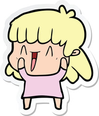 sticker of a cartoon woman