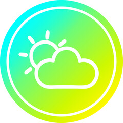 Obraz premium sun and cloud circular in cold gradient spectrum