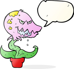 speech bubble cartoon monster plant © lineartestpilot