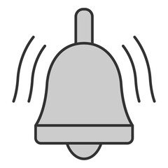 The bell rings, the package has been delivered - icon, illustration on white background, grey style