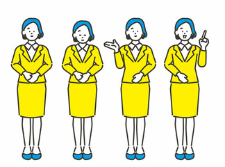 案内する女性 全身 イメージイラスト素材