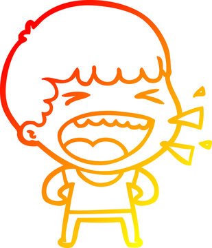 recommend clip art: warm gradient line drawing cartoon laughing man