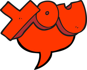 speech bubble cartoon you symbol