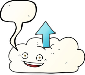 speech bubble cartoon upload to the cloud