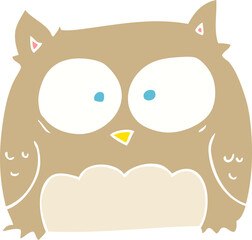 flat color illustration of a cartoon owl