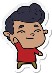 sticker of a happy cartoon man