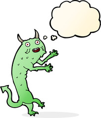cartoon devil with thought bubble