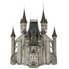 3d render fantasy castle tower medieval isolated - obrazy, fototapety, plakaty