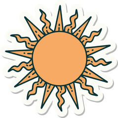 tattoo style sticker of a sun