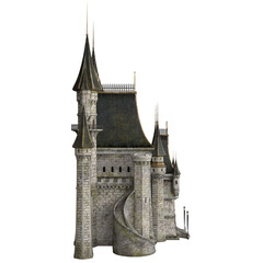 Fototapeta na wymiar 3d render fantasy castle tower medieval isolated