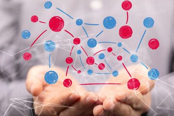 people network structure HR - Human resources management and recruitment - 3D digital