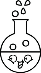 line drawing cartoon test tube