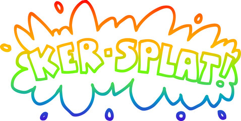 rainbow gradient line drawing cartoon wording ker-splat
