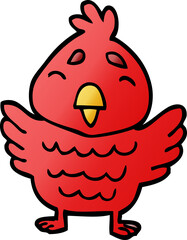 cartoon doodle red bird
