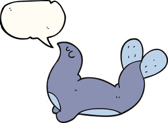 speech bubble cartoon seal