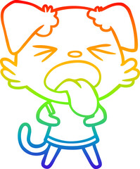 rainbow gradient line drawing cartoon disgusted dog