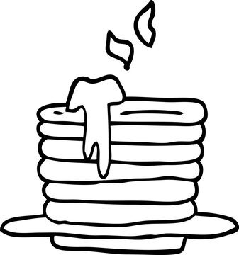 recommend clip art: line drawing cartoon stack of pancakes