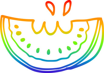 rainbow gradient line drawing cartoon watermelon