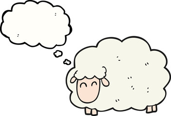 thought bubble cartoon sheep