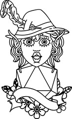 elf bard character with natural twenty illustration