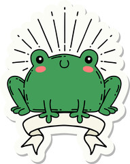 sticker of tattoo style happy frog