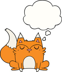 cartoon fox and thought bubble