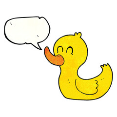 speech bubble textured cartoon cute duck