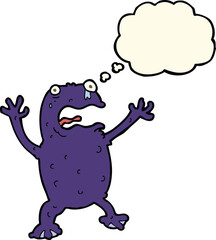 cartoon poisonous frog with thought bubble