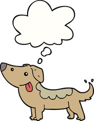cartoon dog and thought bubble