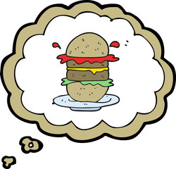 thought bubble cartoon burger